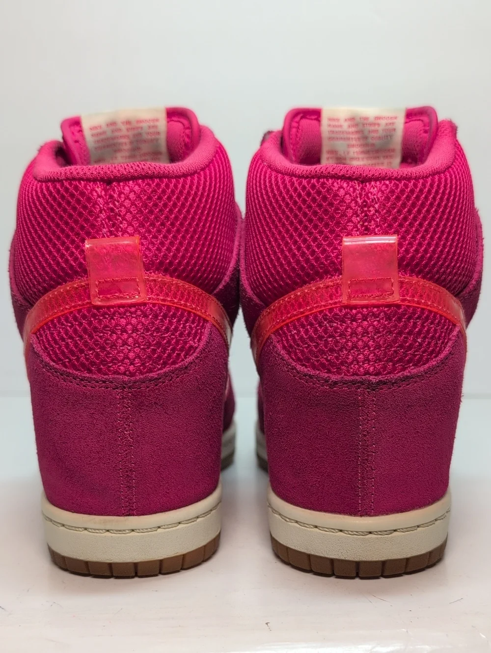 Nike Dunk Sky Hi hot pink hidden wedge sneakers womans size 7 EU 38